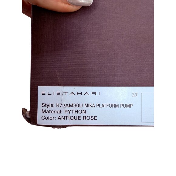 Elie Tahari Mika Antiqued Rose Python Platform Pumps | Luxury Minimalist 37/6.5 - Picture 12 of 16